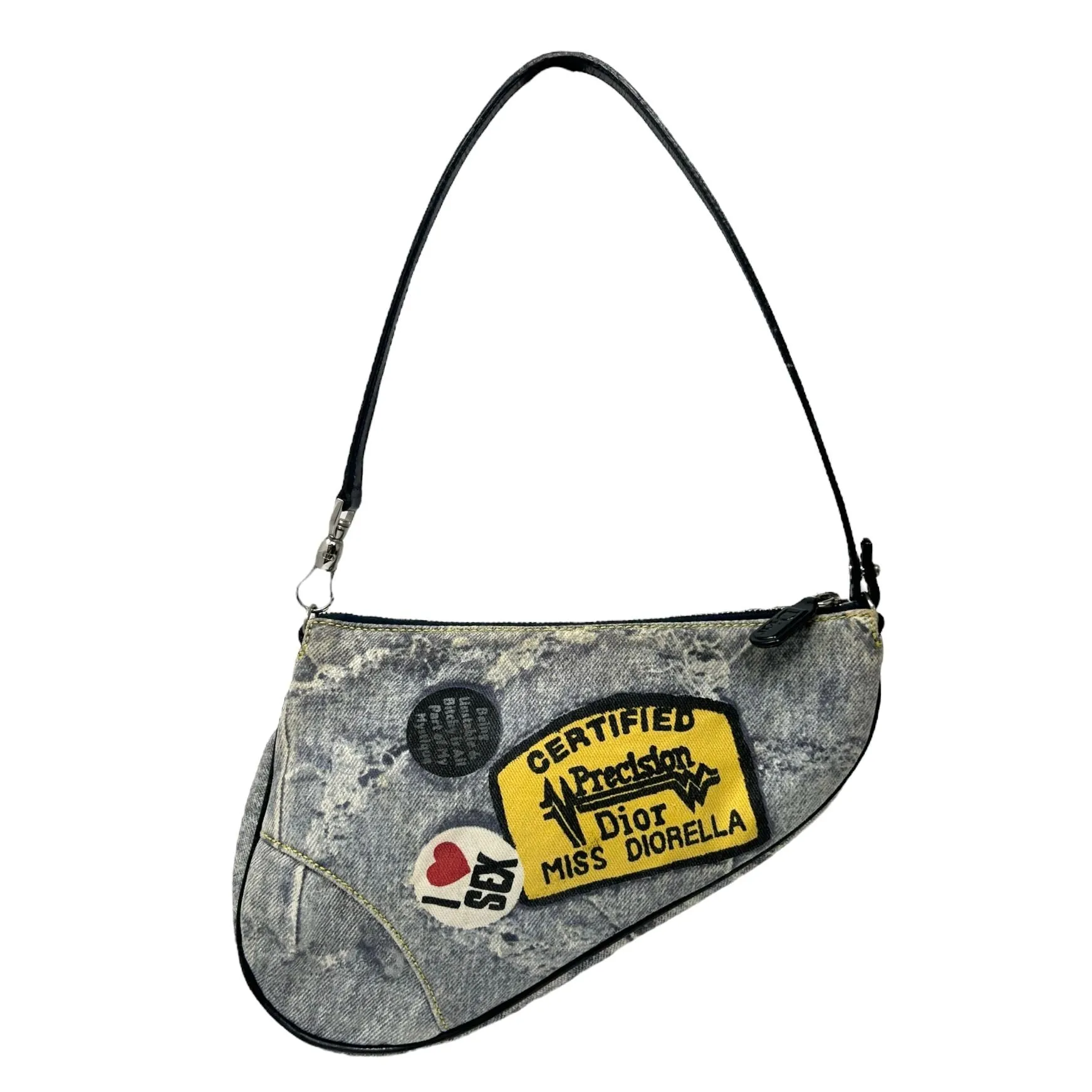 Dior Denim Print Mini Saddle