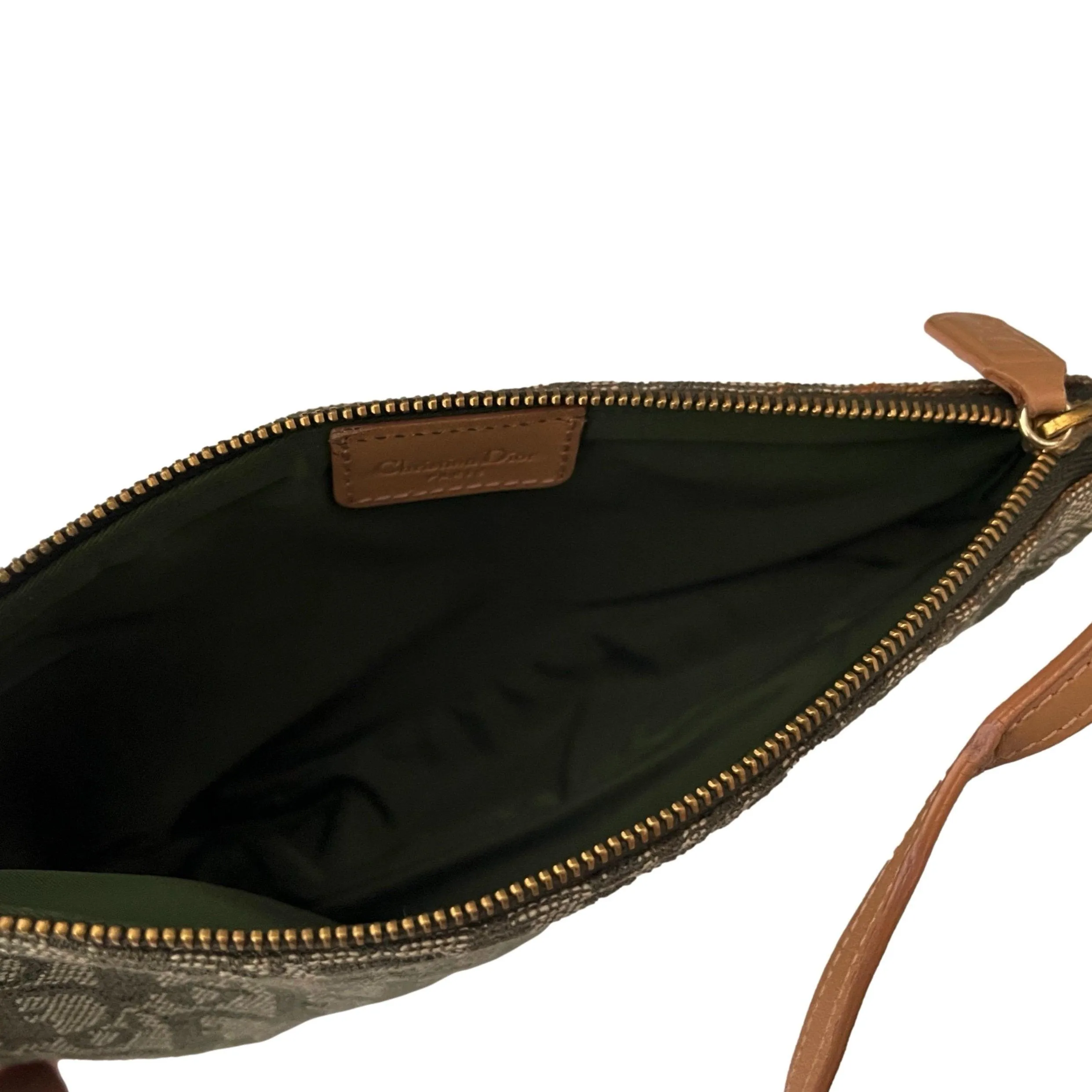 Dior Green Monogram Mini Saddle Bag