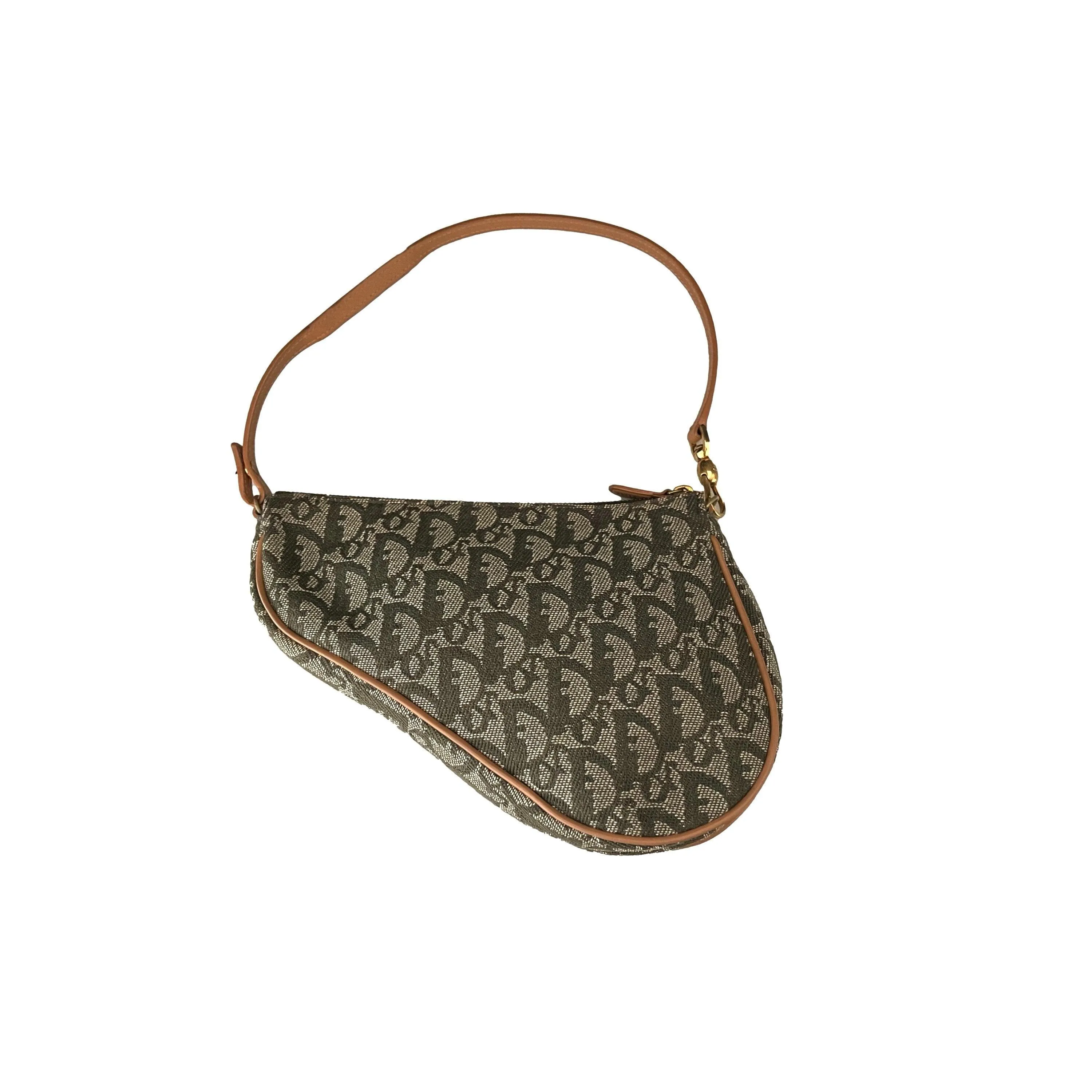 Dior Green Monogram Mini Saddle Bag