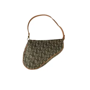 Dior Green Monogram Mini Saddle Bag