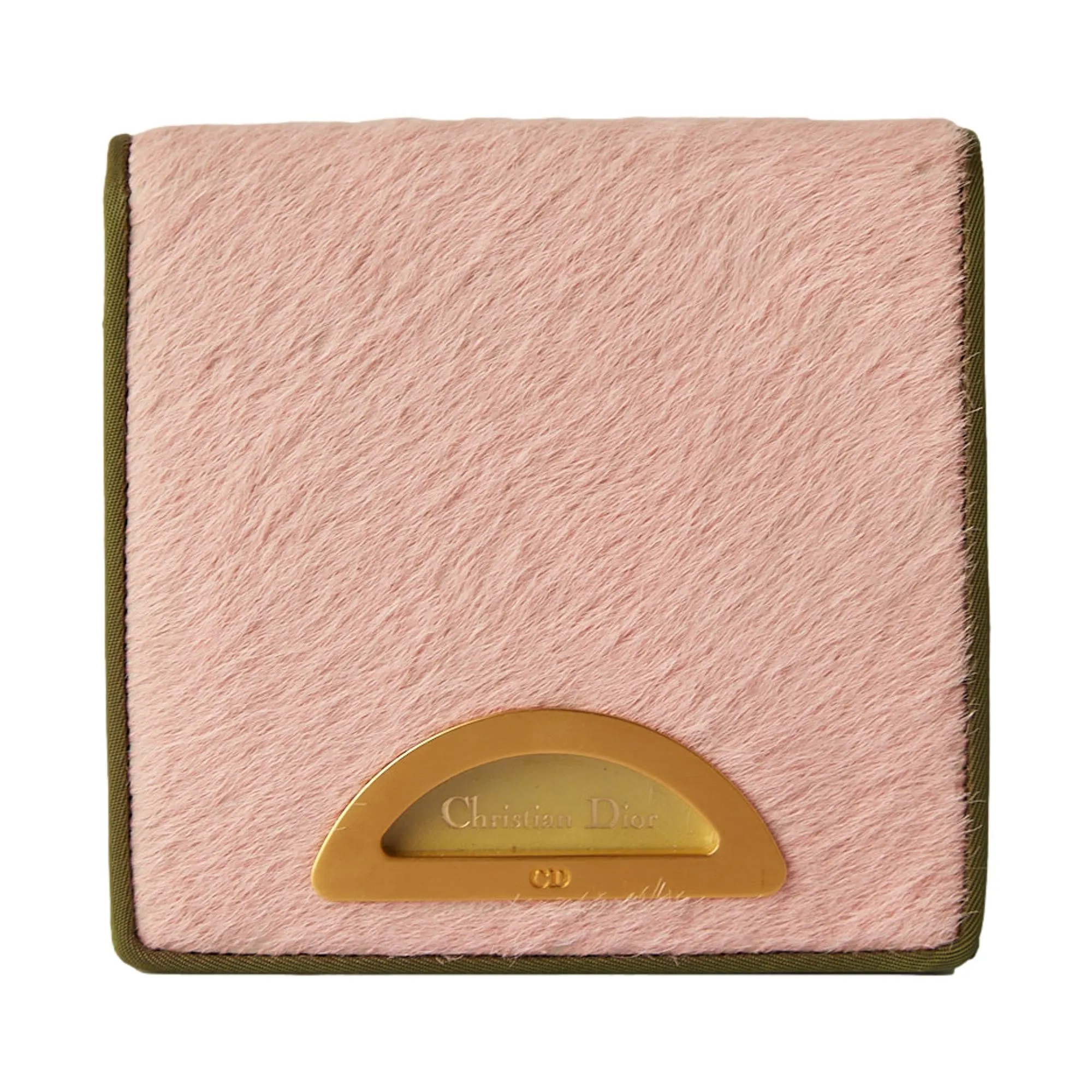 Dior Pink   Green Calf-Hair Wallet