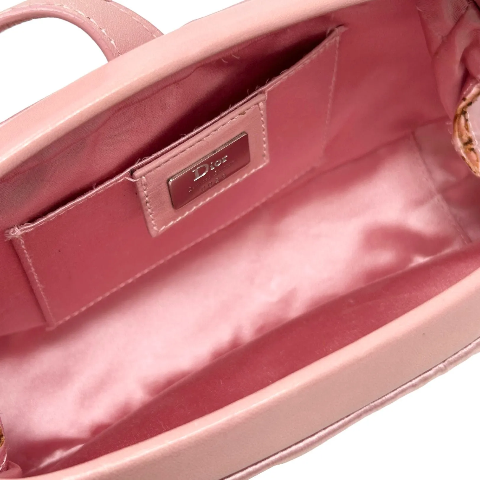 Dior Pink Satin Floral Mini Bag