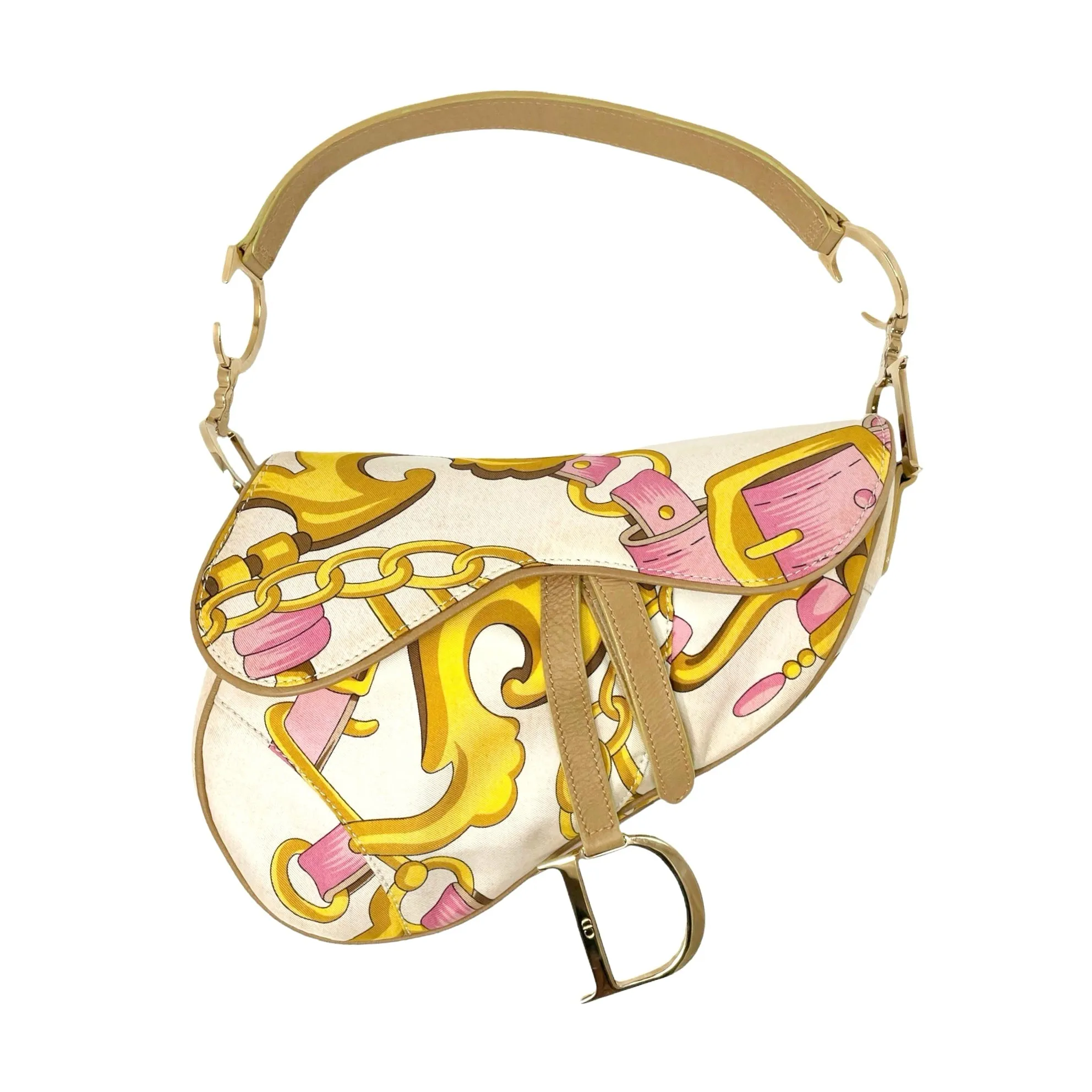 Dior Satin Print Saddle Bag