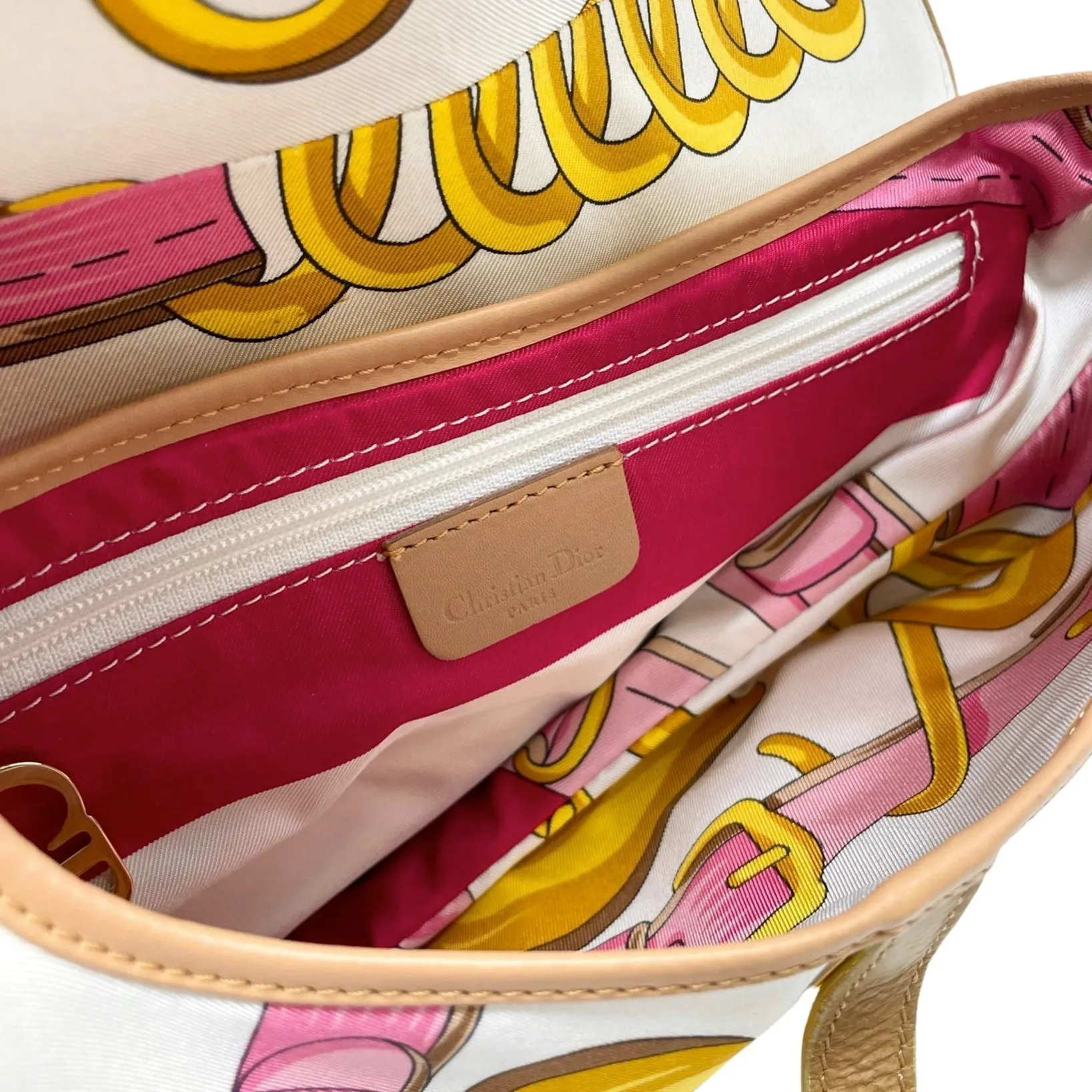 Dior Satin Print Saddle Bag