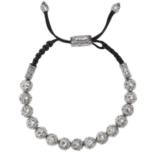 Distressed Sterling Silver Beaded Bracelet