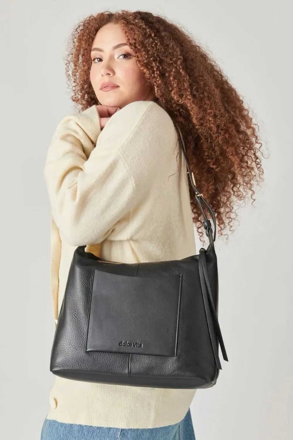 DOLCE VITA Hana Hobo Shoulder Bag with Back Patch Pocket