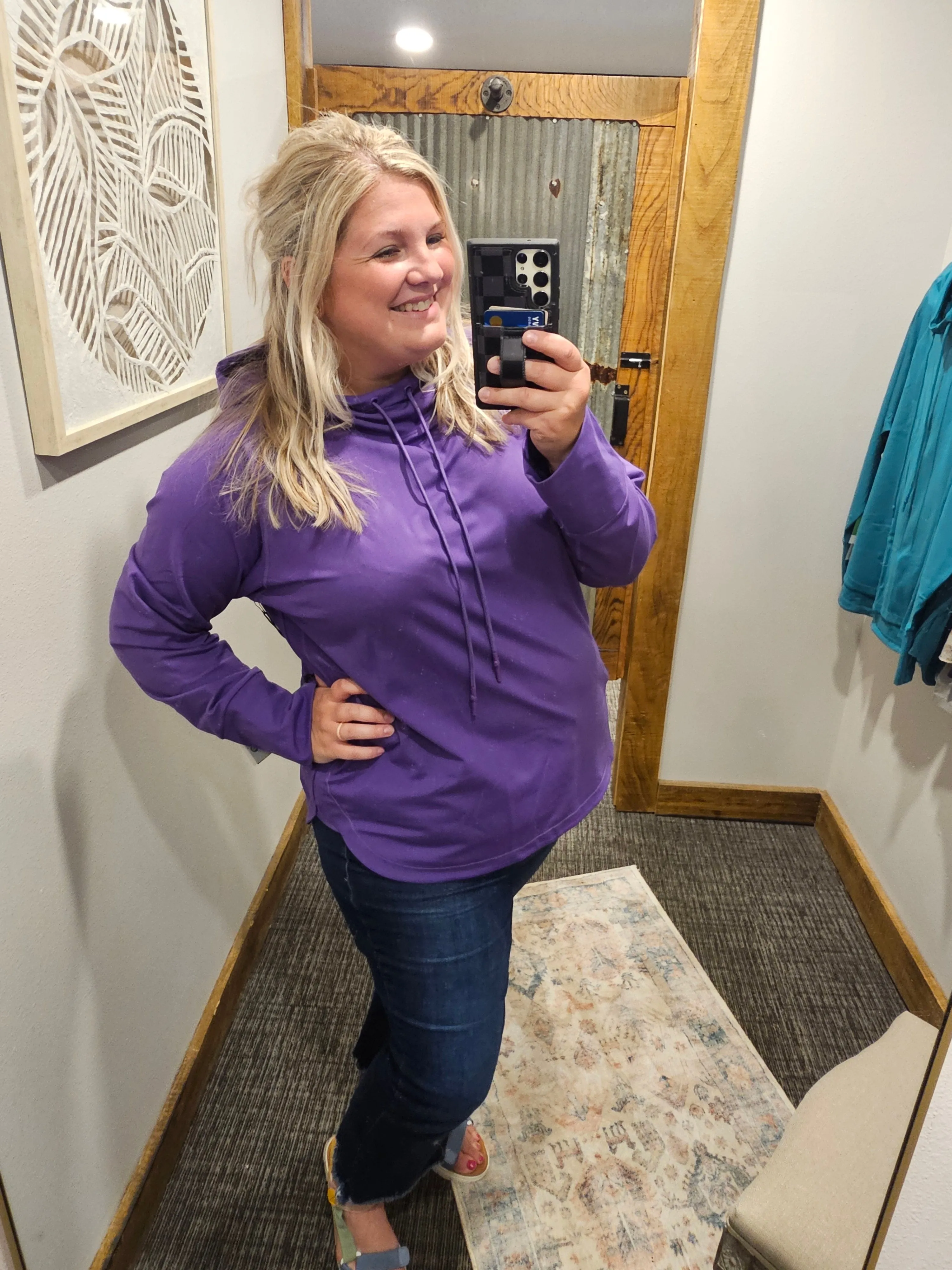DORINDA CURVY ACTIVE HOODED TOP
