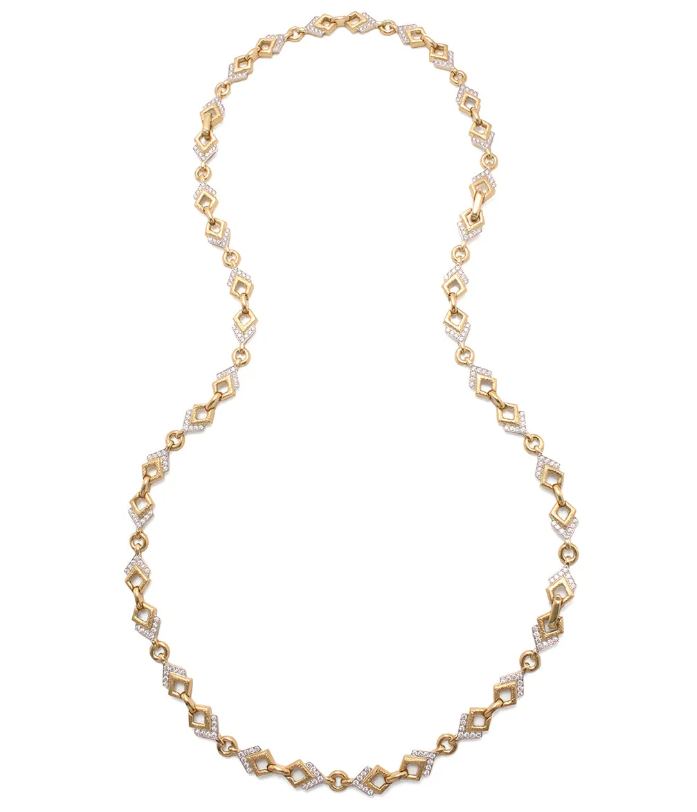 Double Diamond Necklace, 18K Gold