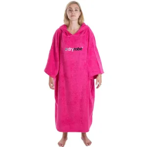 Dry Robe Short Sleeve Towel Robe Pink Medium