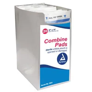 Dynarex Secure Abdominal Combine Pad, 5" x 9", Sterile, 20/box