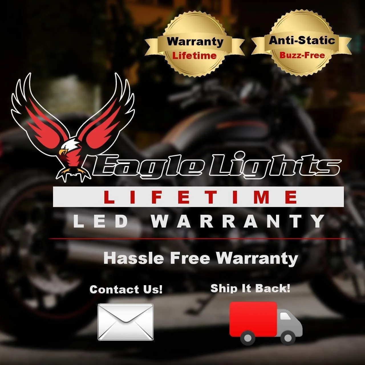 Eagle Lights Midnight Edition Generation II Amber LED Premium Rear Turn Signals - 1156 Base