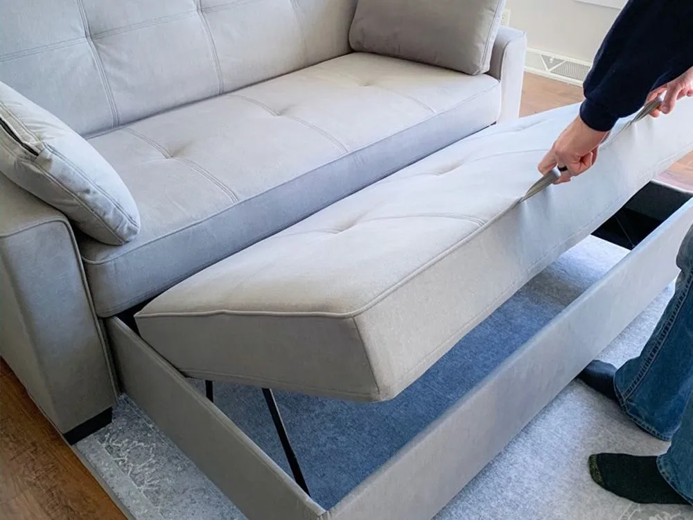 Eco Sofa Bed Upholstered Natural Fiber Couch Non Toxic Slate