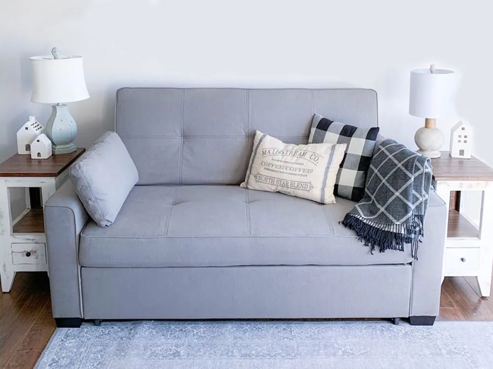 Eco Sofa Bed Upholstered Natural Fiber Couch Non Toxic Slate