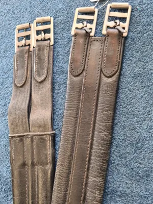 elasticated 52" padded leather girth black FREE POSTAGE ❤