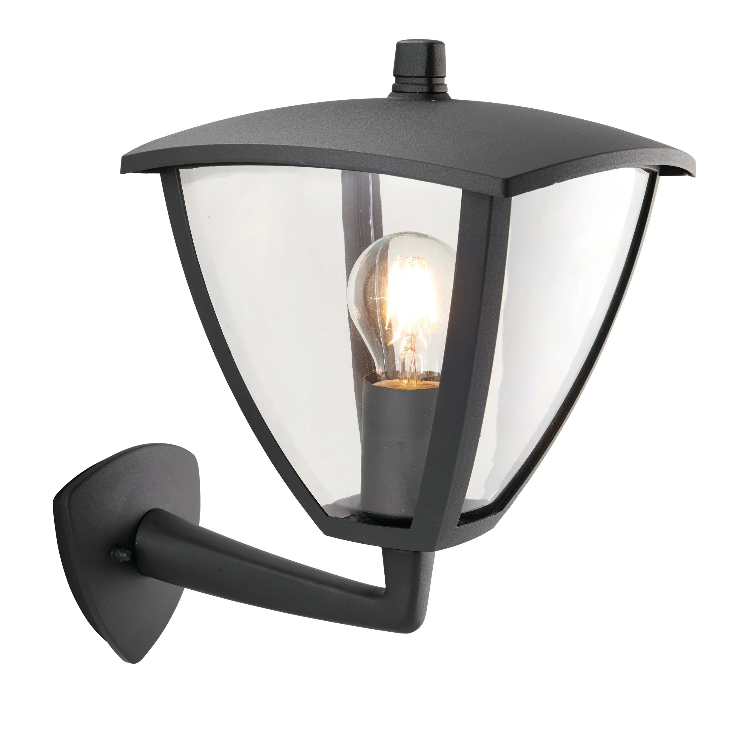 Endon 70695 Seraph 1lt Wall Textured grey paint & clear pc 40W E27 GLS (Required)