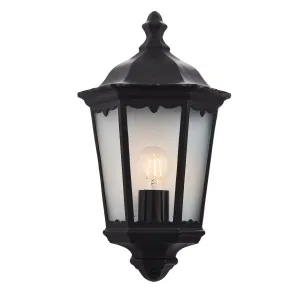 Endon 76547 Burford 1lt Wall Matt black & clear glass 60W E27 GLS (Required)