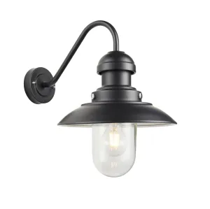 Endon 95980 Hereford 1lt Wall Matt black & clear glass 10W LED E27 (Required)