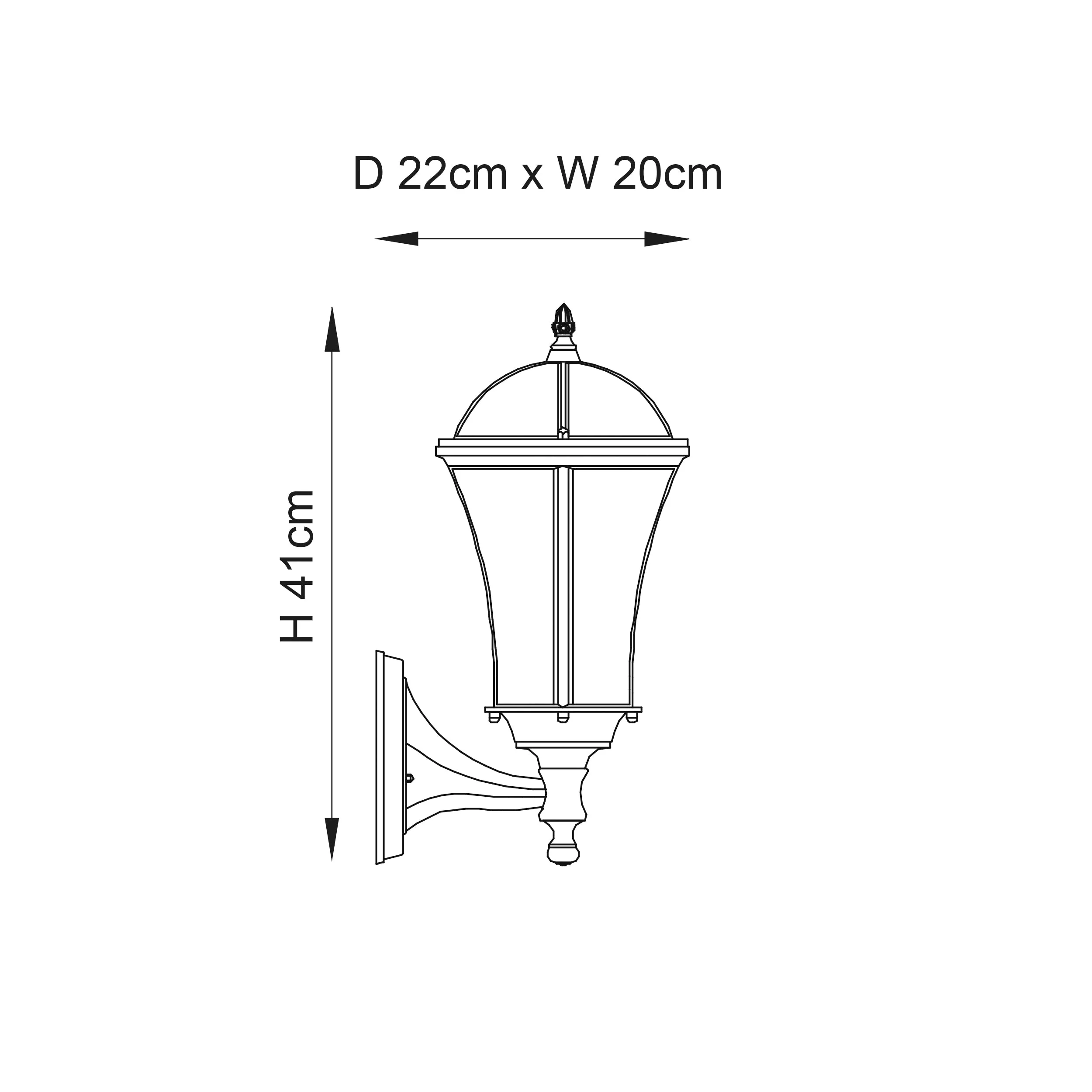 Endon YG-3500 Drayton 1lt Wall Textured black & clear glass 60W E27 GLS (Required)