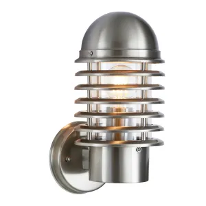 Endon YG-6001-SS Louvre 1lt Wall Polished stainless steel & clear pc 60W E27 GLS (Required)