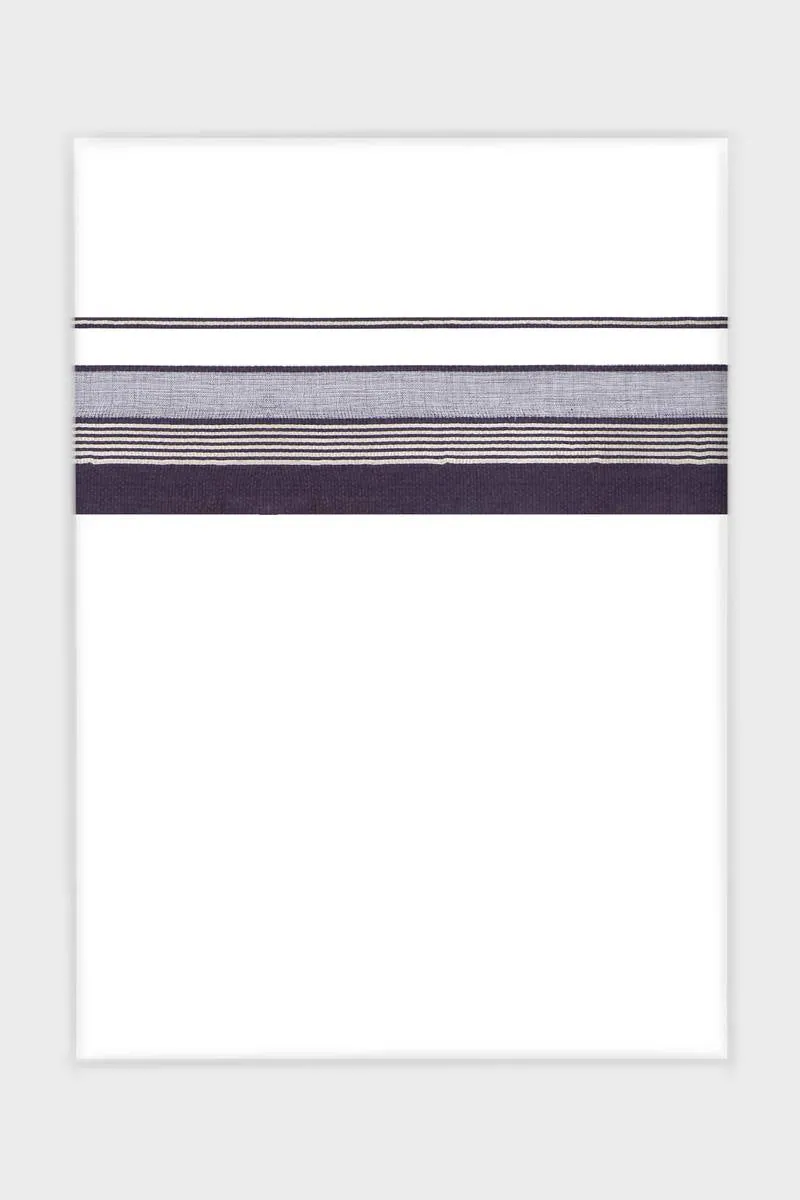 Fahadh Imran  - Dark Violet Smooth Cotton Double Layered Dhoti With Fancy Borders | Uathayam