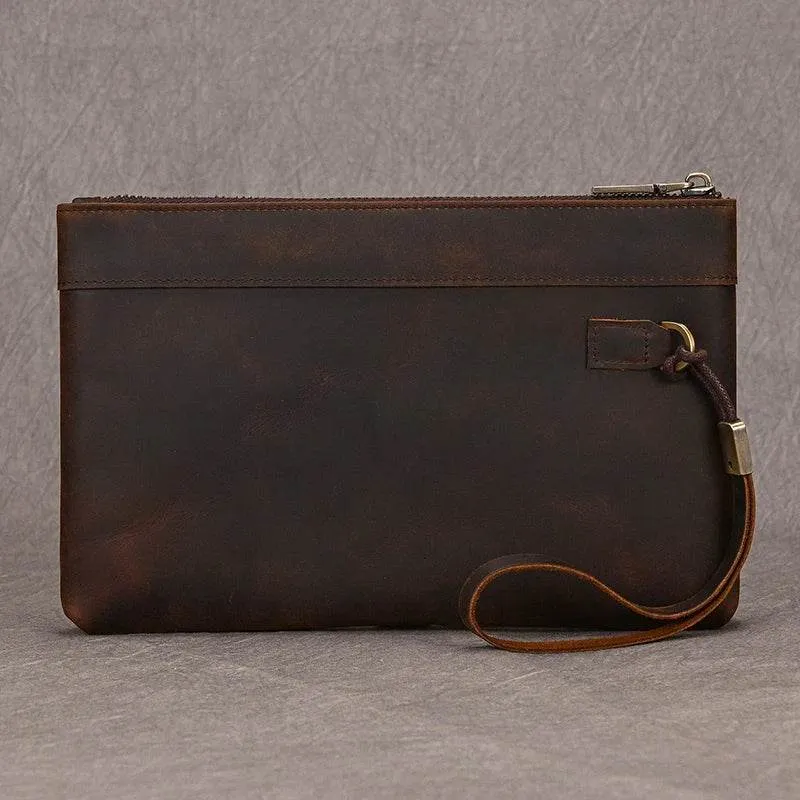 Fashion Genuine Leather Men’s Day Clutches 6-inch iPhone Wallet Cowskin Clutch