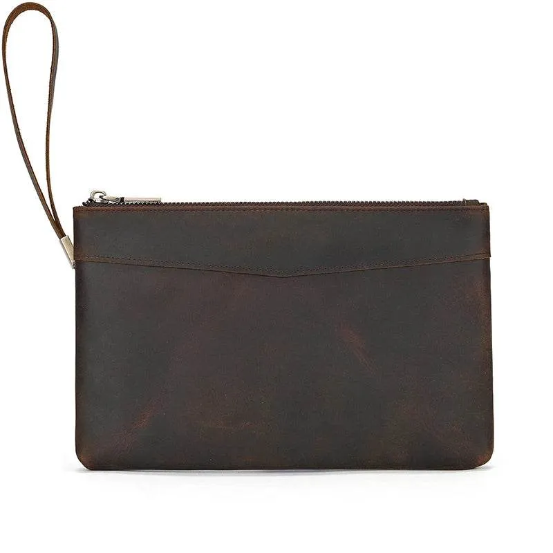 Fashion Genuine Leather Men’s Day Clutches 6-inch iPhone Wallet Cowskin Clutch