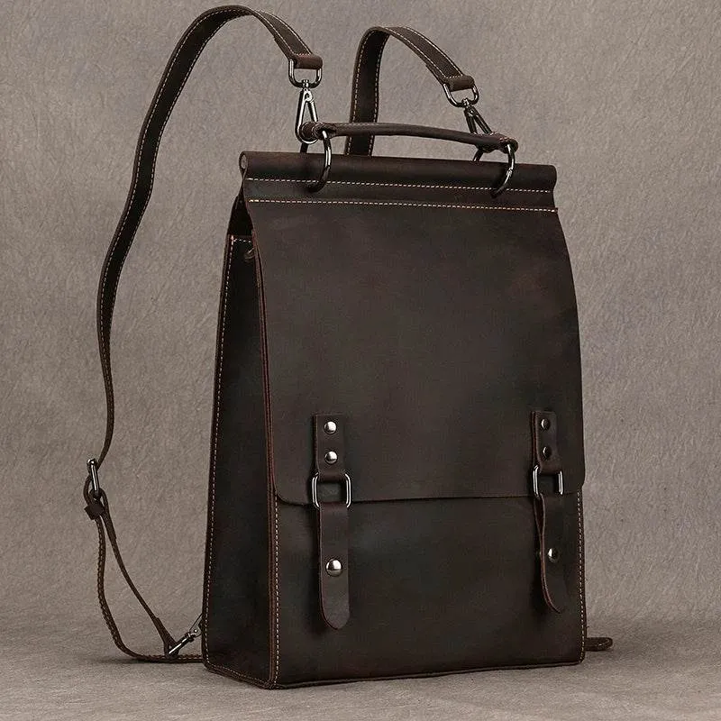 Fashion Leather Backpack Business Computer Backpack with USB