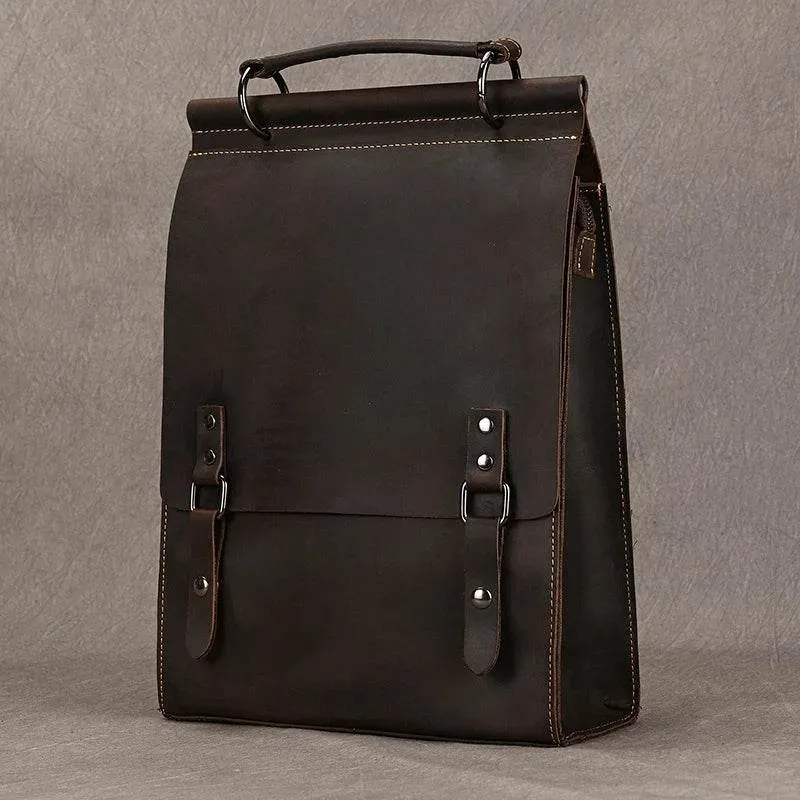 Fashion Leather Backpack Business Computer Backpack with USB