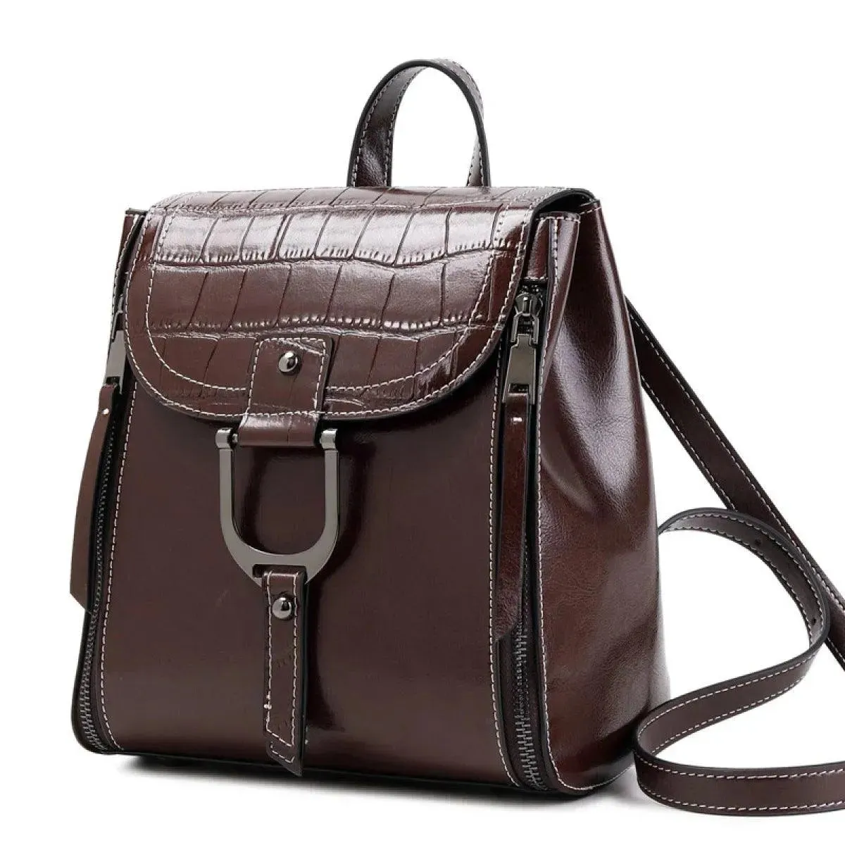 Faux Leather Buckle Backpack Bag - Perfect for Your Everyday Style