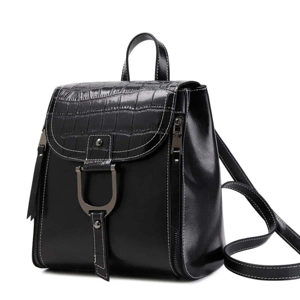 Faux Leather Buckle Backpack Bag - Perfect for Your Everyday Style