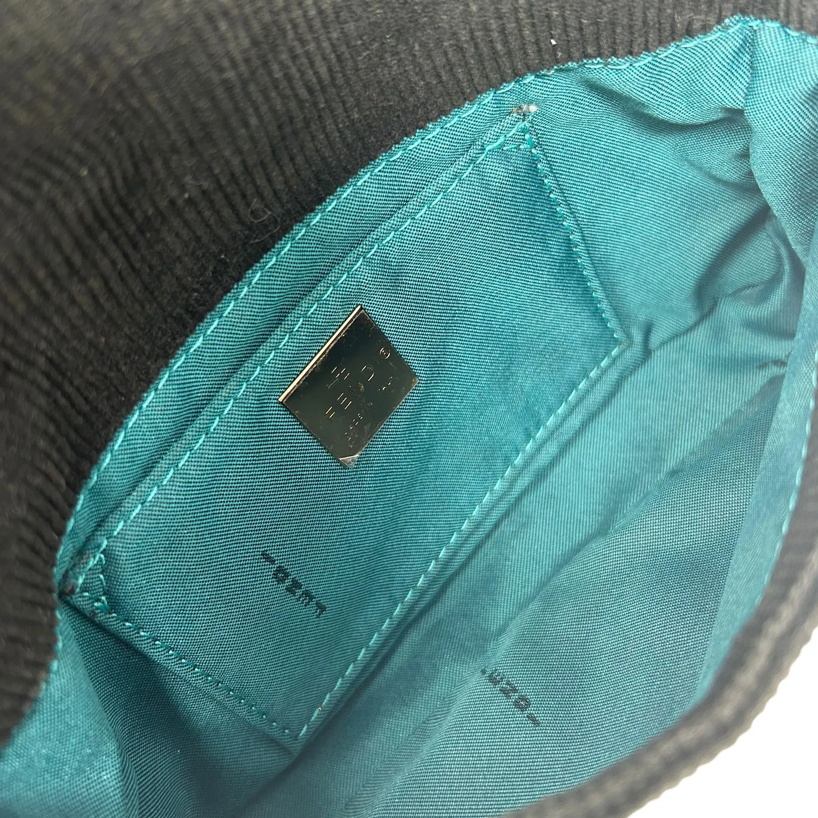 Fendi Black Corduroy Mini Baguette