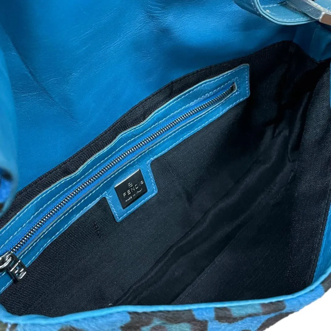Fendi Blue Giraffe Rhinestone Baguette