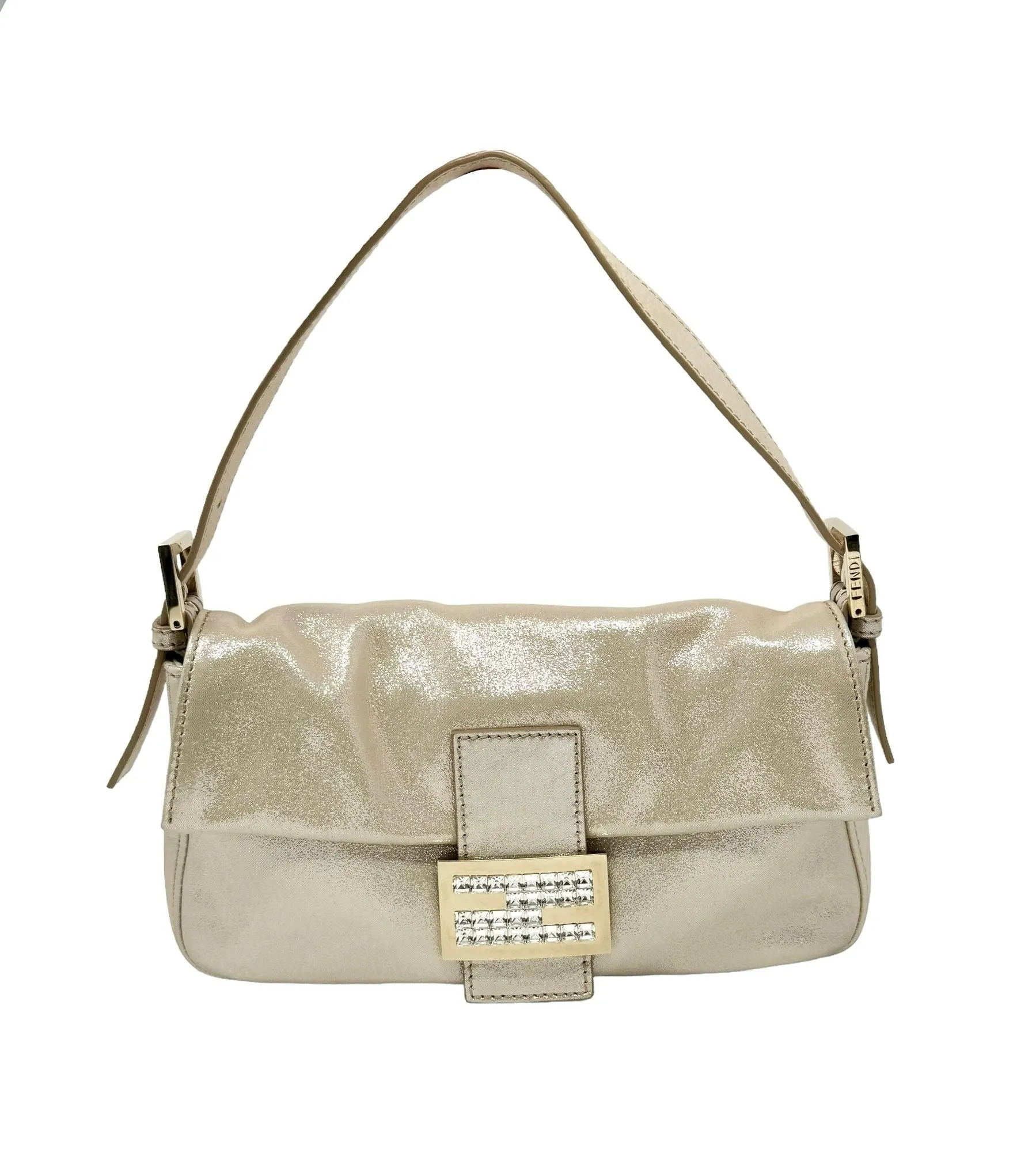 Fendi Champagne Rhinestone Baguette