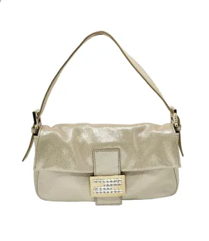 Fendi Champagne Rhinestone Baguette