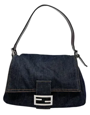 Fendi Denim Mamma Baguette Bag