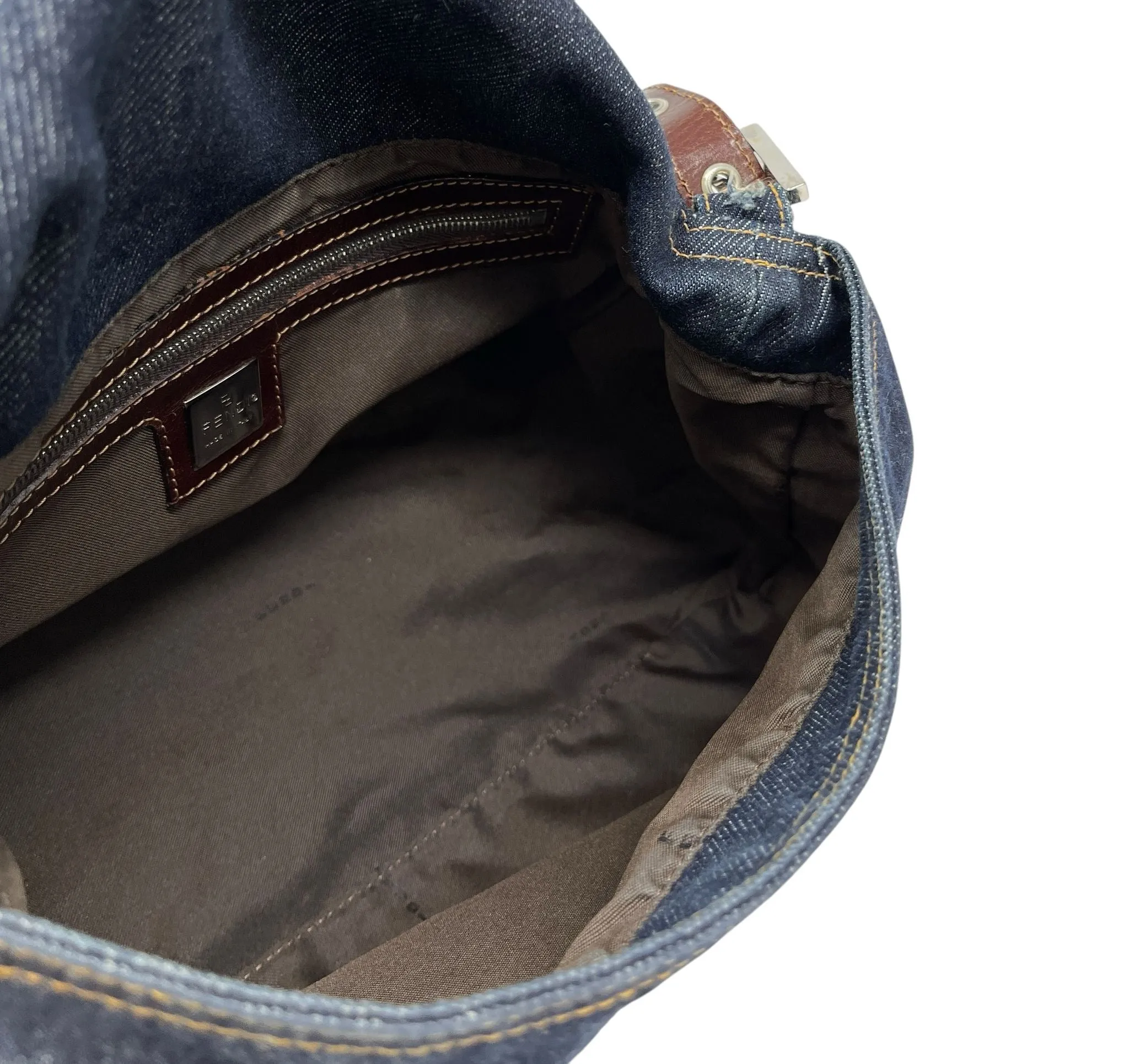 Fendi Denim Mamma Baguette Bag
