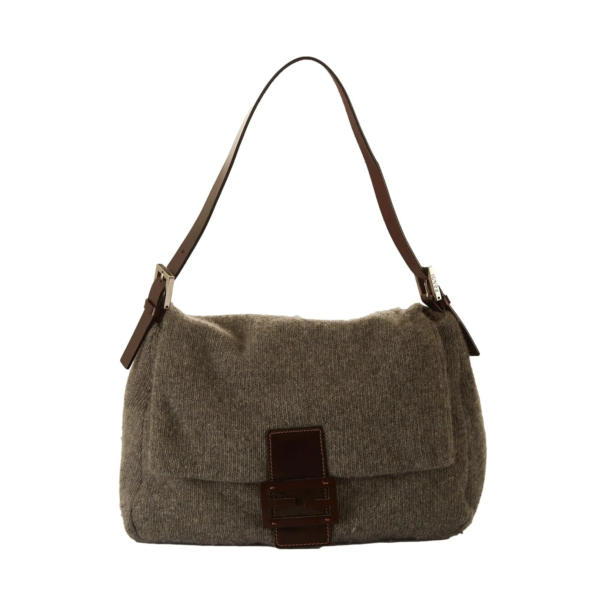 Fendi Grey Wool Mama Baguette