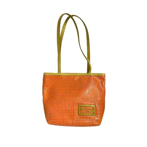 Fendi Orange Perforated Mini Shoulder Tote