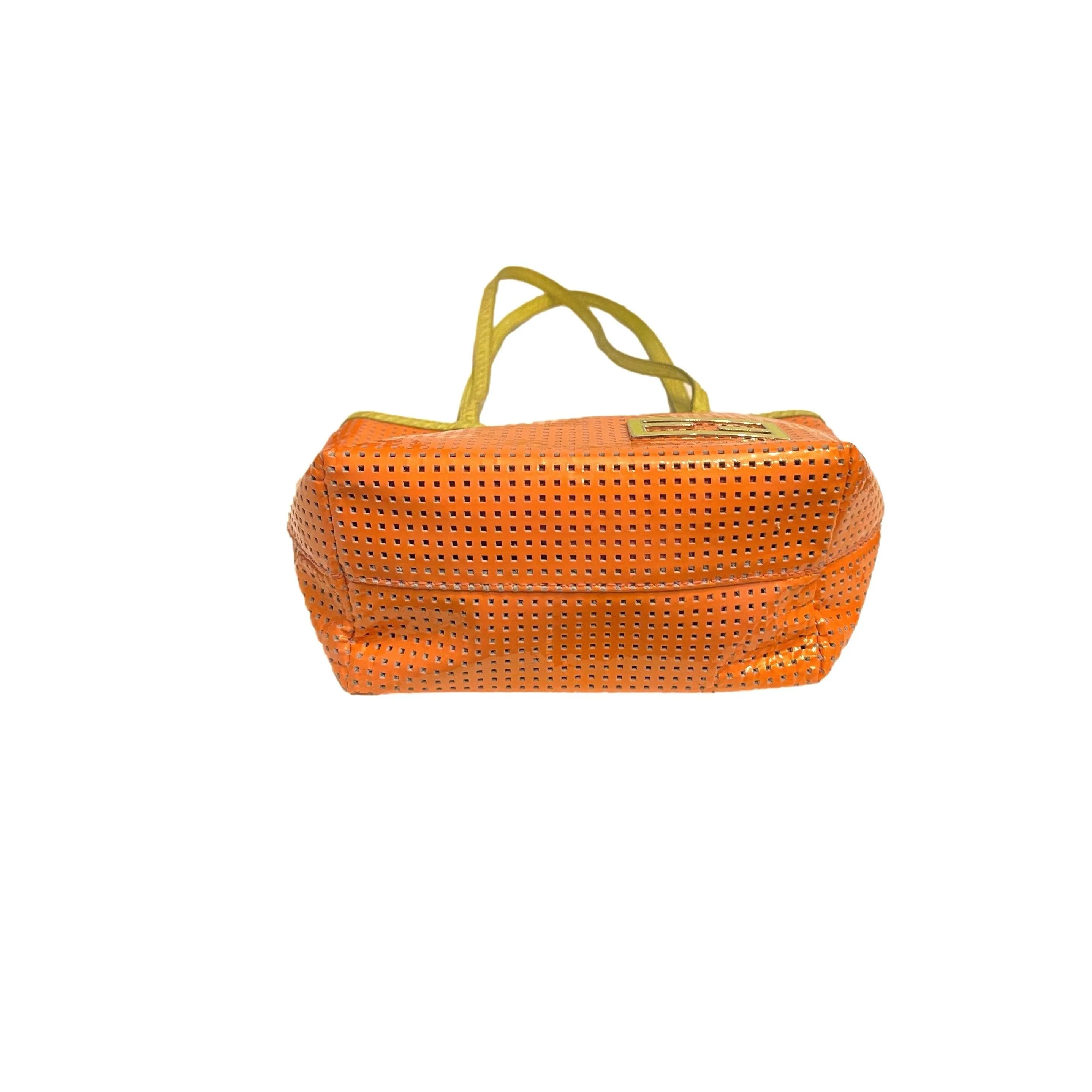 Fendi Orange Perforated Mini Shoulder Tote