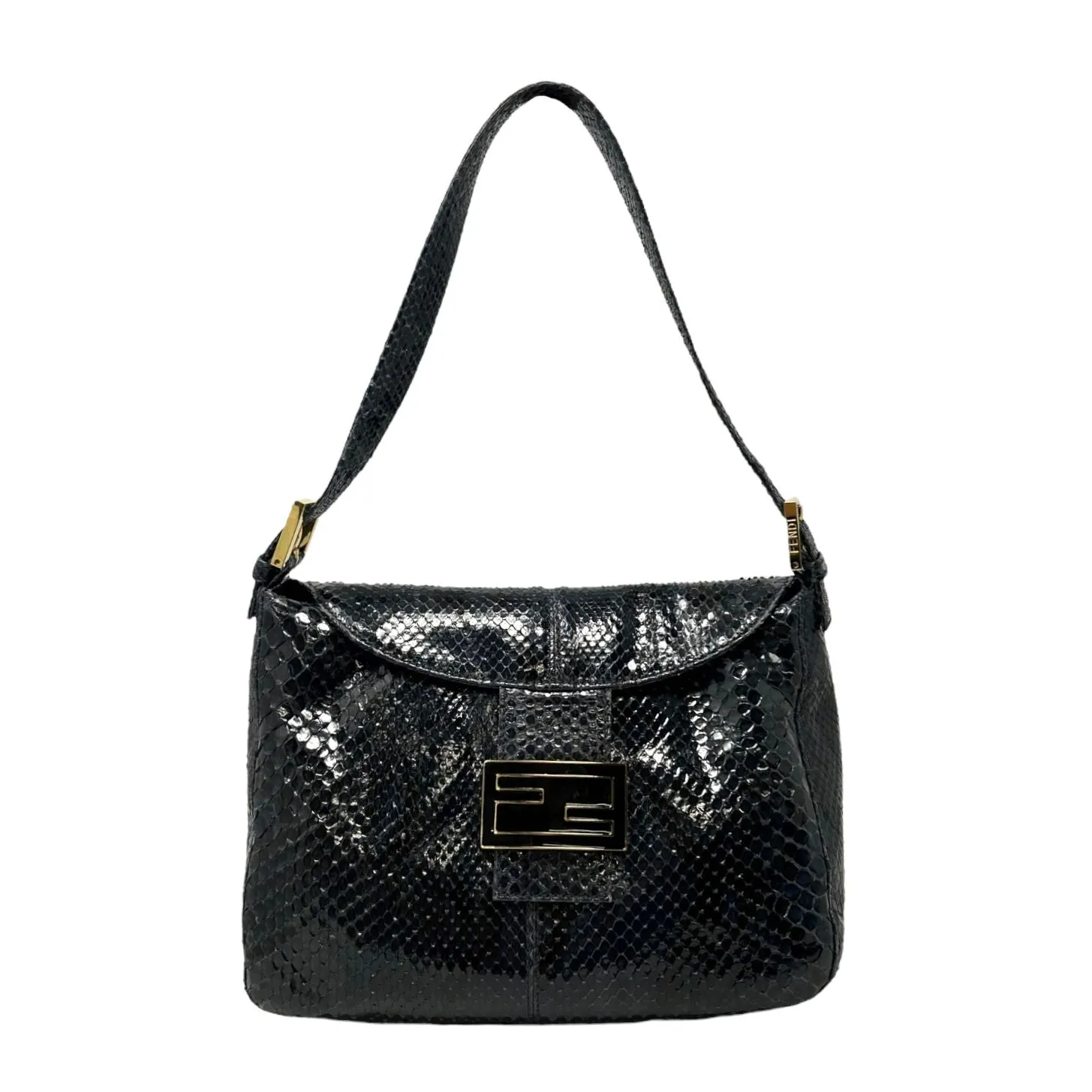 Fendi Two Tone Snakeskin Baguette