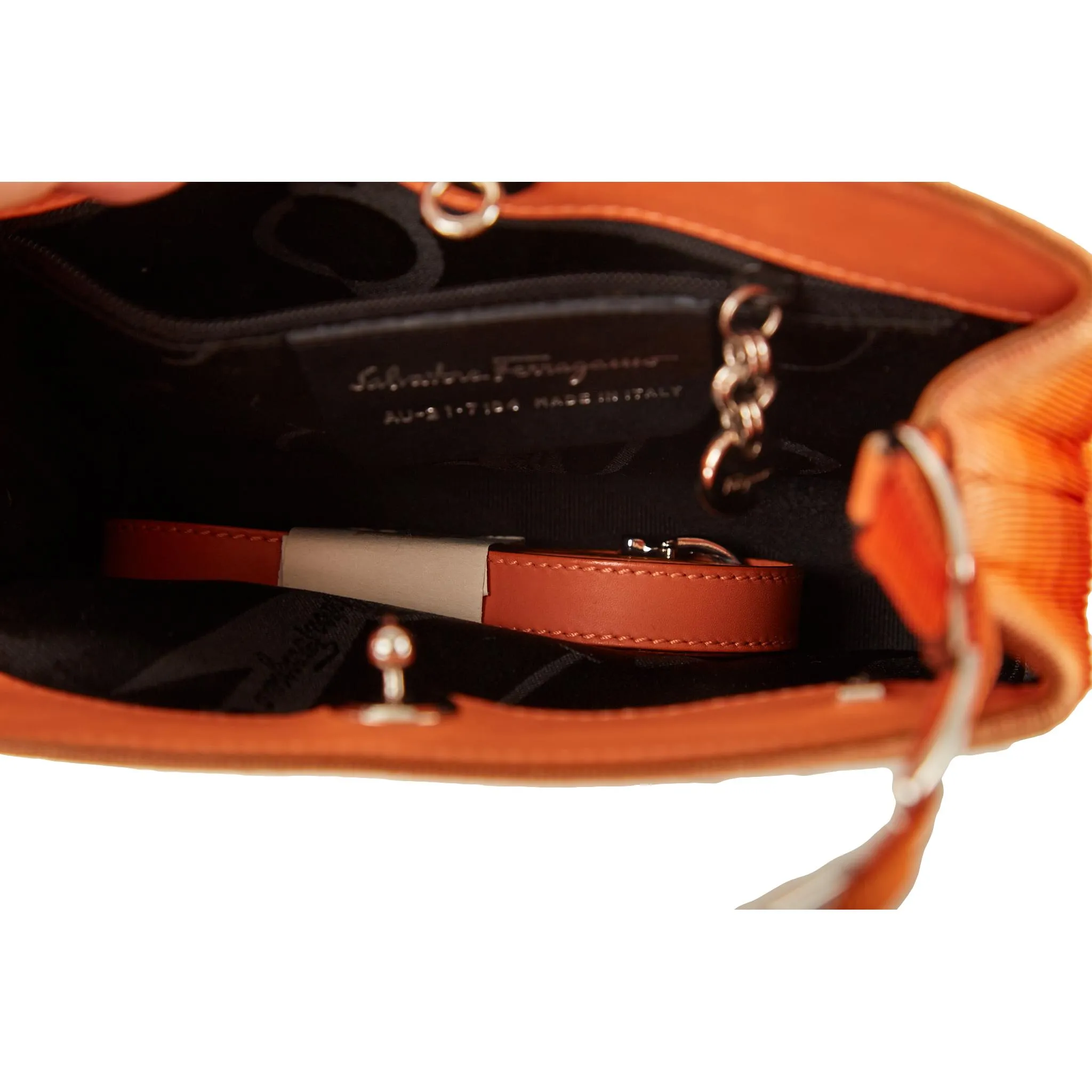 Ferragamo Orange Mini Gross-Grain 2way Bag