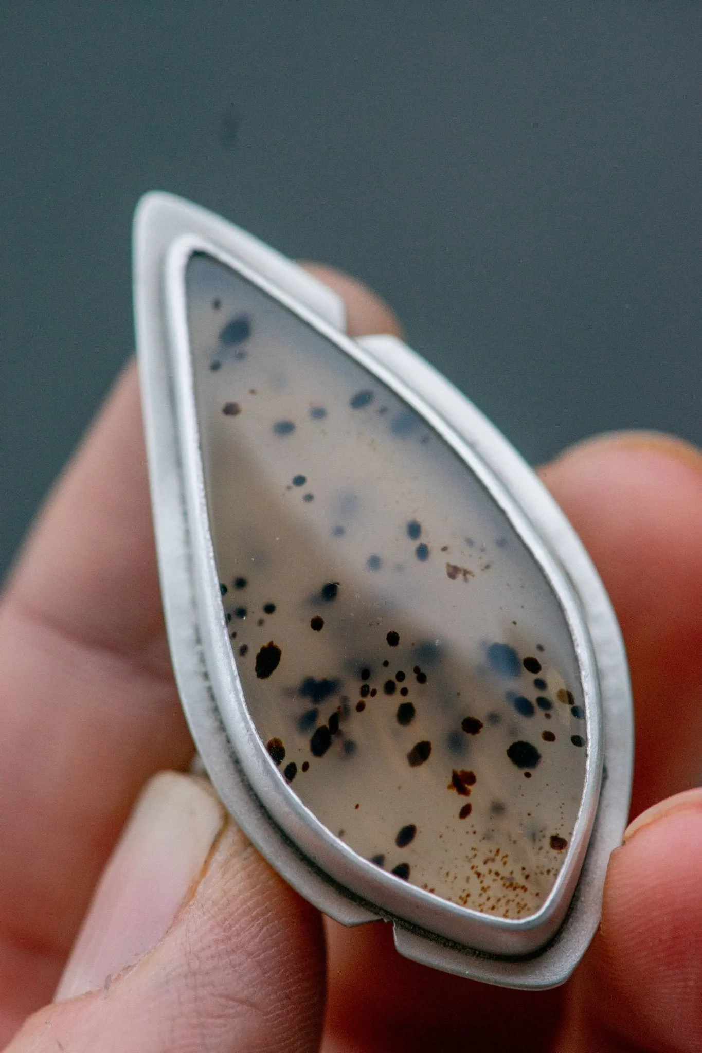FINE RARE MONTANA AGATE RING