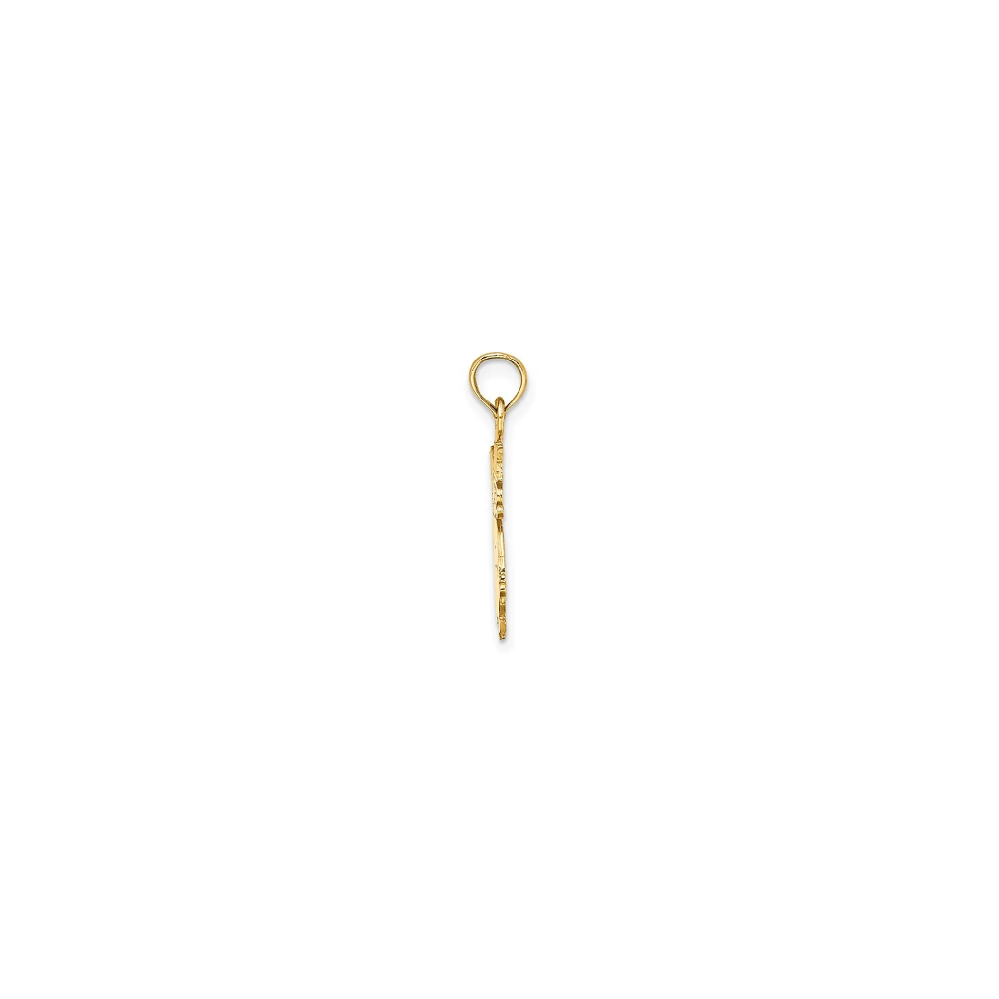 Flat Textured Glossy Snowman Pendant (14K)