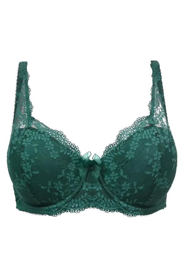 Flora Lightly Padded Underwired Bra - Green