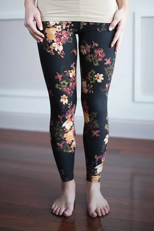 Floral Leggings ~ Yellow