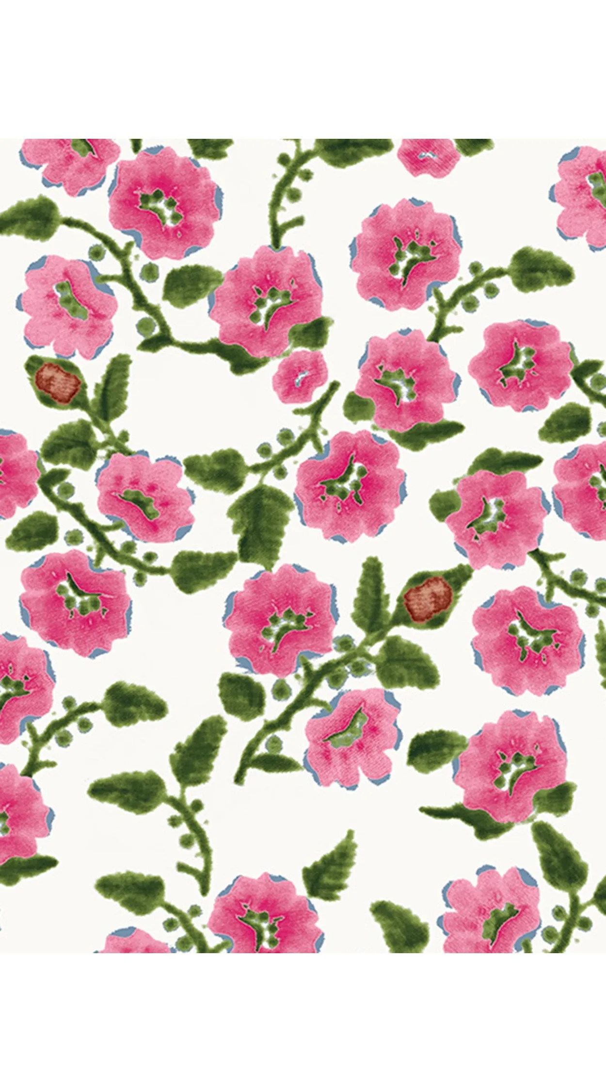 Florance Dress #2 Crew Neck Sleeveless Long Length Cotton Stretch (Azalea Flower Small)