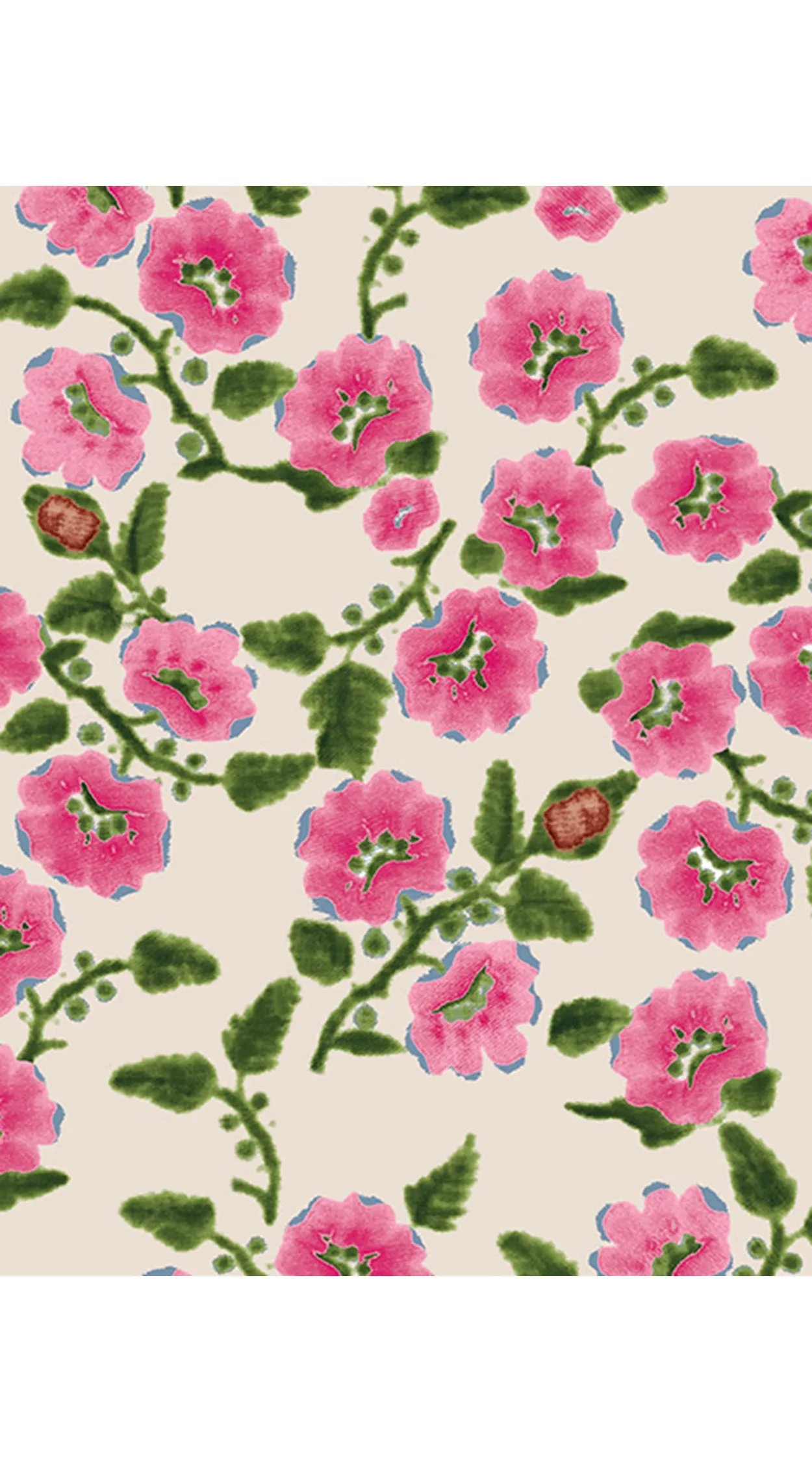 Florance Dress #2 Crew Neck Sleeveless Long Length Cotton Stretch (Azalea Flower Small)