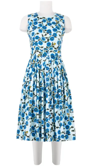 Florance Dress #2 Crew Neck Sleeveless Long Length Cotton Stretch (Azalea Flower Small)