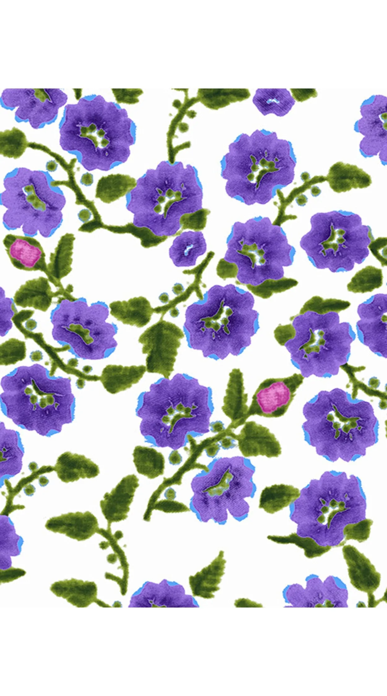 Florance Dress #2 Crew Neck Sleeveless Long Length Cotton Stretch (Azalea Flower Small)