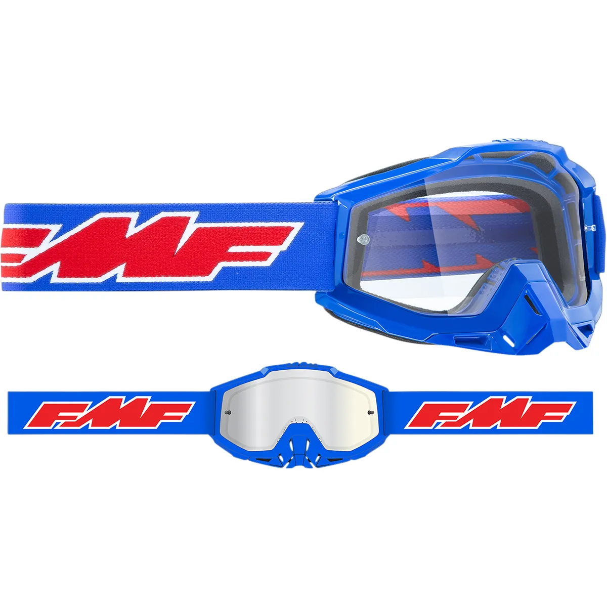 FMF VISION PowerBomb OTG Goggles - Rocket - Blue - Clear F-50204-101-02